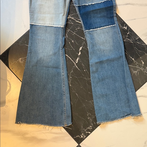 Patchwork Flare Jeans - Blue - Picture 4 of 5